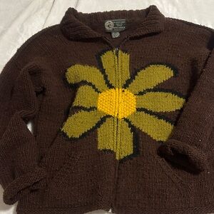 Vintage Otavolo Hand knit Zip Up Sweater